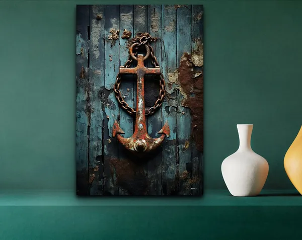 Rusty Anchor Nautical Wall Art, Boathouse Decor