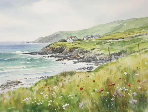 Achill Island Watercolor Art Print, County Mayo