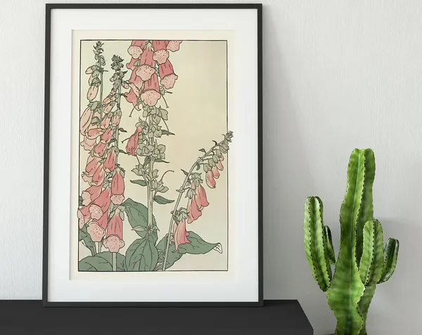 Vintage Floral Nouveau Bohemian Wall Art Print