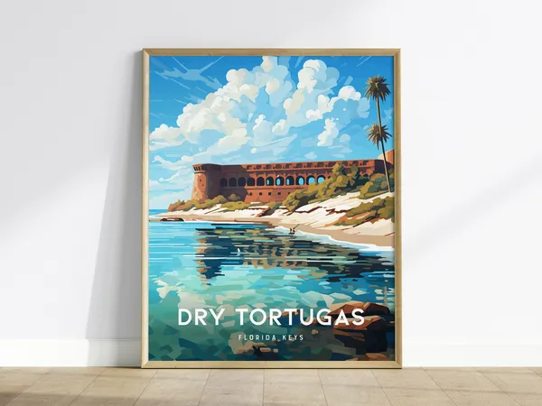 Dry Tortugas National Park Travel Poster, Fort Jefferson