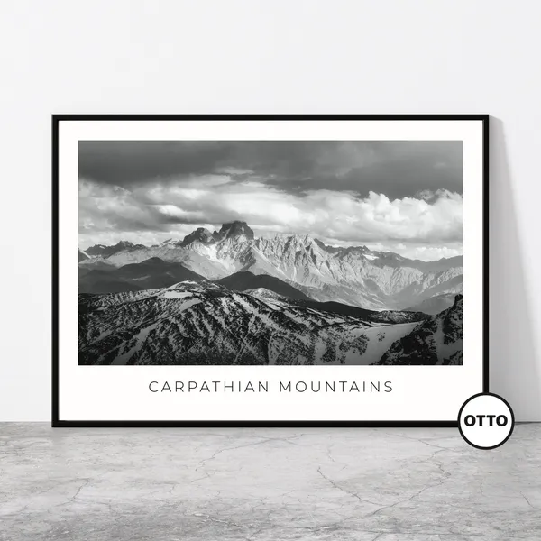 Carpathian Mountains Travel Poster, European Range