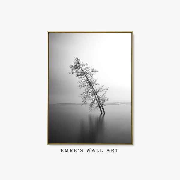 Minimalist Tree Black And White Farmhouse Art Print