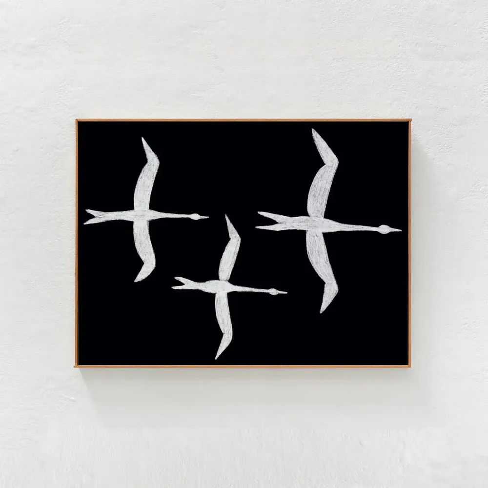 Flock Of Birds Black And White, Mid-Century Art Print - Image 2