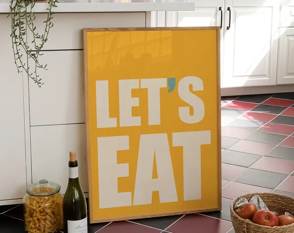 Lets Eat Kitchen Typography Art Print