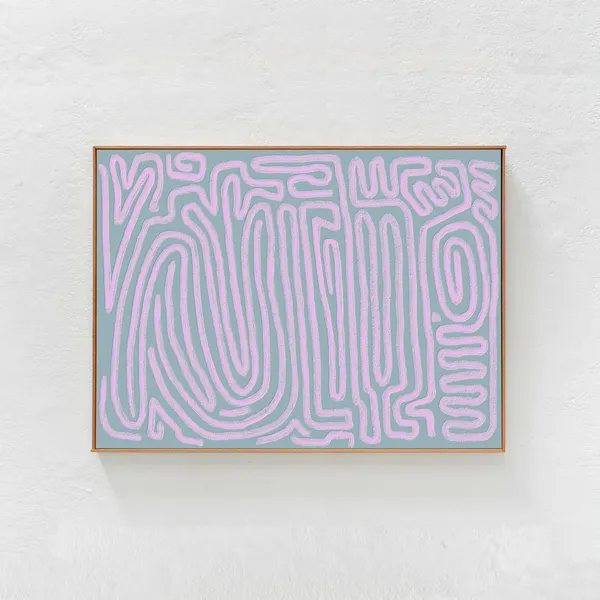 Danish Pastel Squiggle Lines Art Print, Scandi Boho
