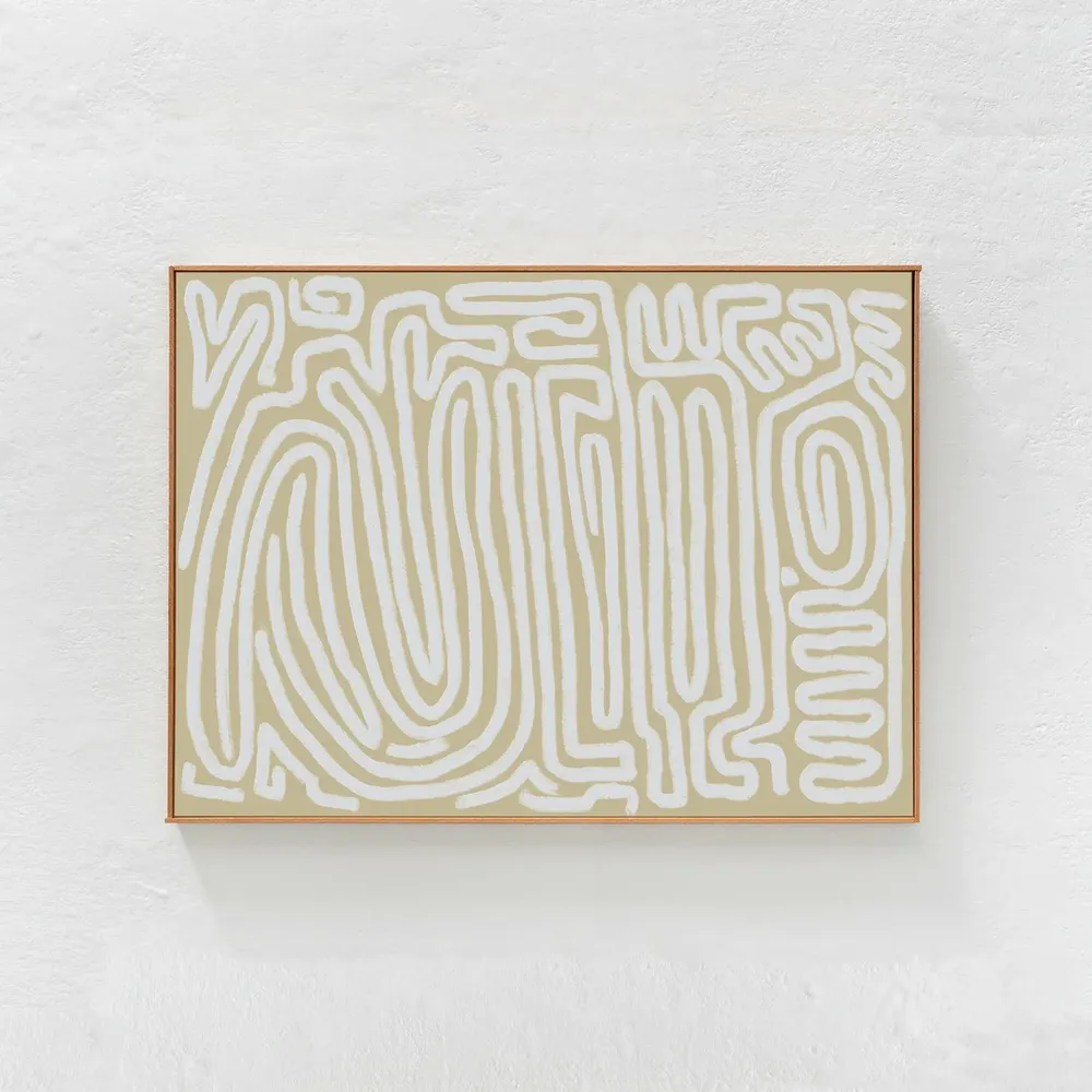 Abstract Squiggle Lines Art Print, Eclectic Boho Decor