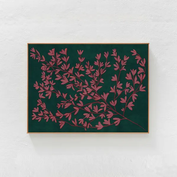 Green and Pink Boho Botanical Floral Art Print