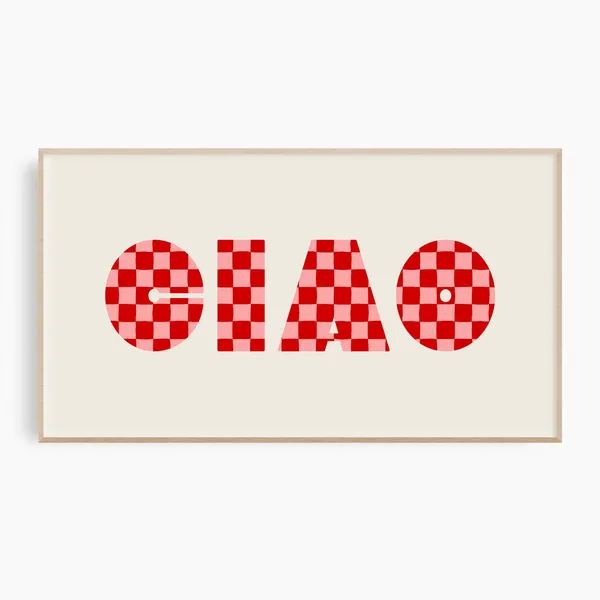 Ciao Retro Italian Tomato Girl Quote Art Print