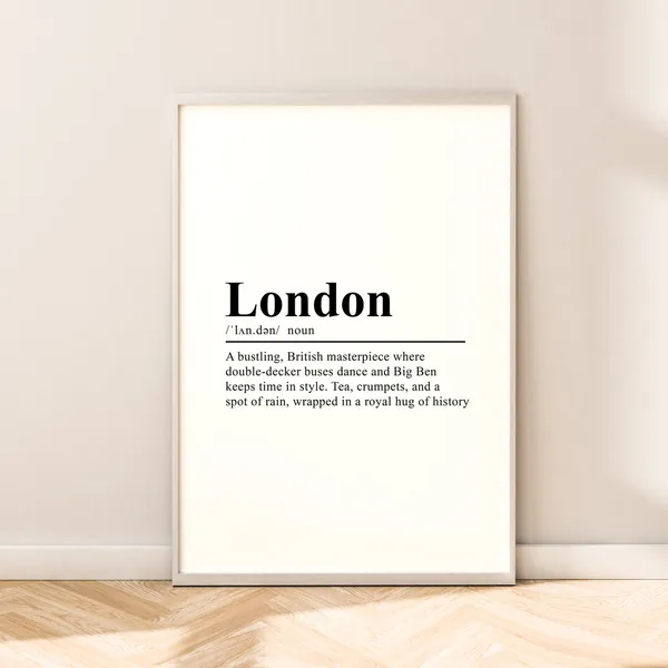 London Minimalist Travel Poster, Wall Art Print