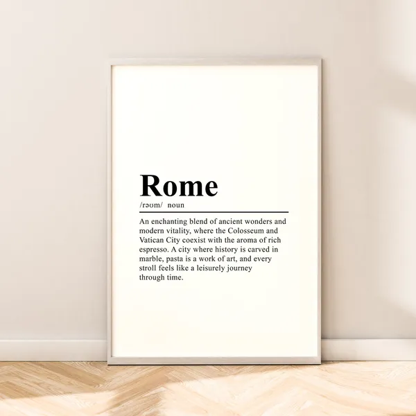 Rome Minimalist Travel Poster, Home Decor Print