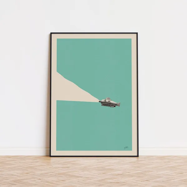 Life Aquatic Inspired Minimalist Retro Art Print