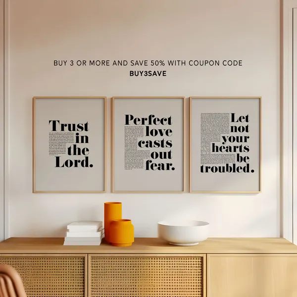 Perfect Love Casts Out Fear Christian Scripture Print