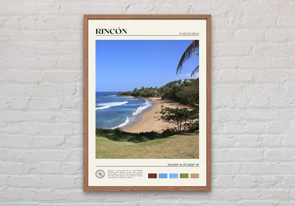 Rincon Puerto Rico Travel Poster, Real Photo