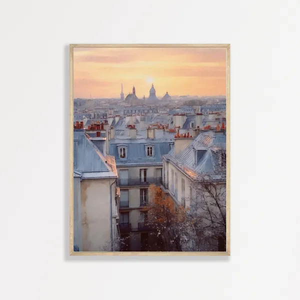 Retro Paris, Pastel France Travel Wall Art Print