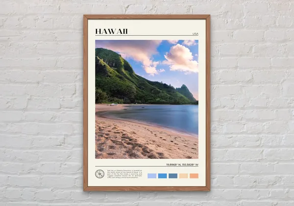 Hawaii Travel Photo Poster Print, Hawaiian Islands