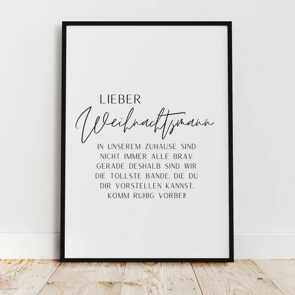 Dear Santa Claus Christmas Decoration Poster