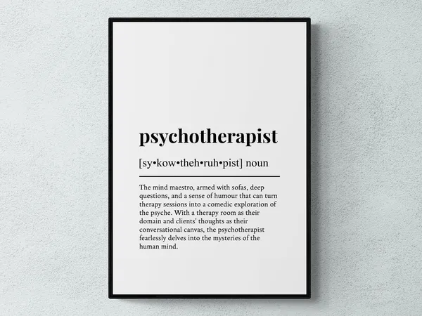 Psychotherapist Funny Definition Job Gift Art Print
