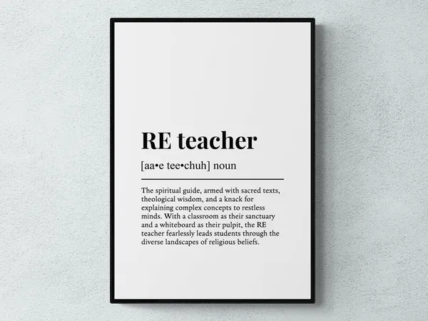 Teacher Funny Definition Job Gift Wall Art Print