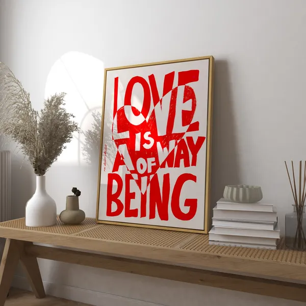 Love Is A Way Of Being Retro Heart Poster