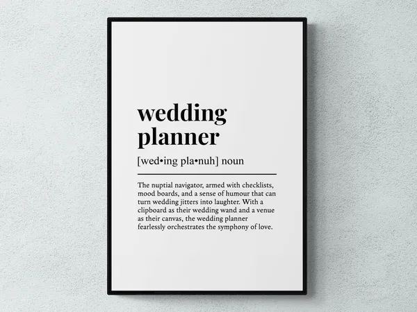 Wedding Planner Funny Definition Job Gift Print