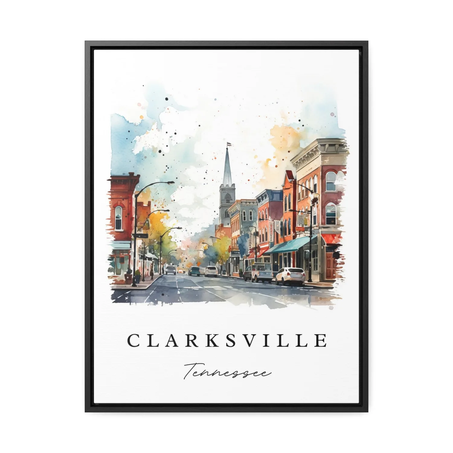 Clarksville Traditional Travel Poster Print, Tennessee