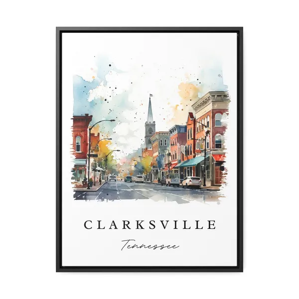 Clarksville Traditional Travel Poster Print, Tennessee