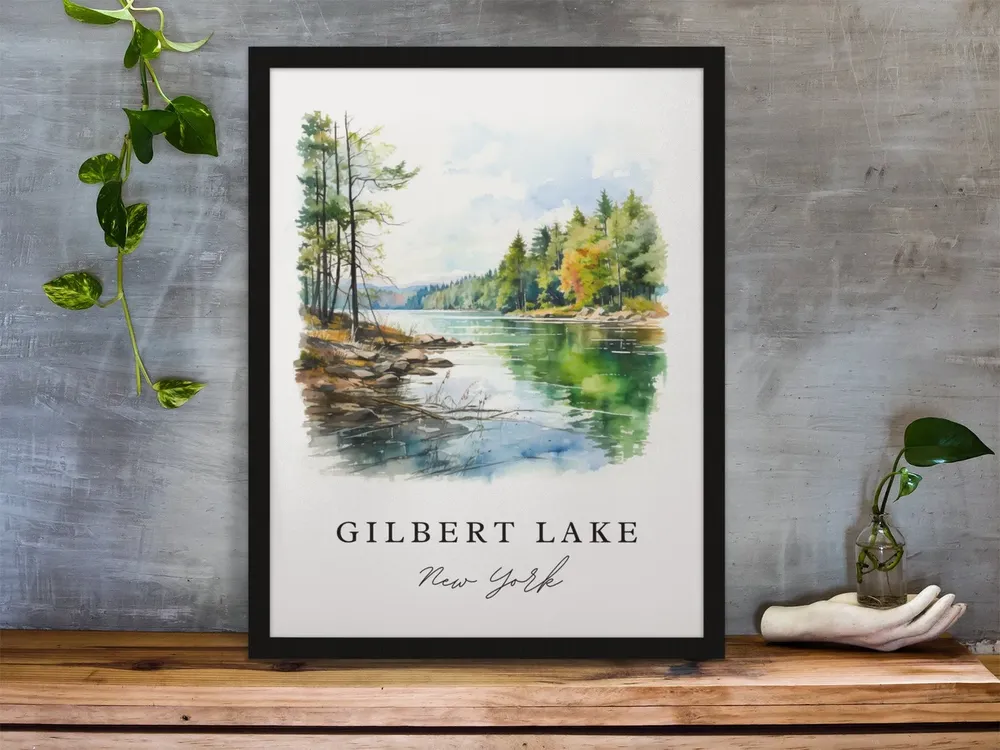 Gilbert Lake NY Travel Poster, New York Wall Art - Image 2