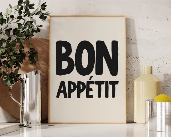Bon Appetit Modern Kitchen Wall Art Poster