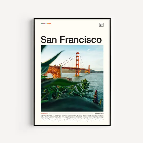 San Francisco Travel Poster, USA City Wall Art