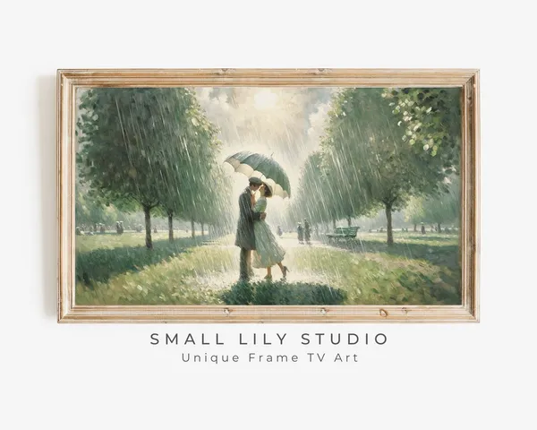 Couple In The Rain Romantic Wedding Anniversary Art Print