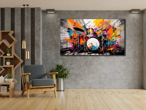 Colorful Drum Music Art Print for Home Decor