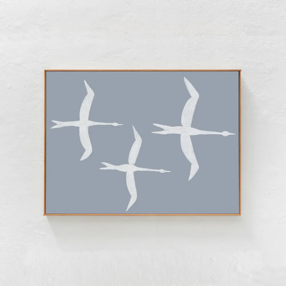 Flock Of Birds, Mid-Century Poster Print