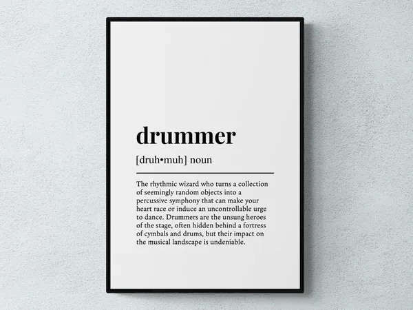 Drummer Funny Definition Hobby Gift Art Print
