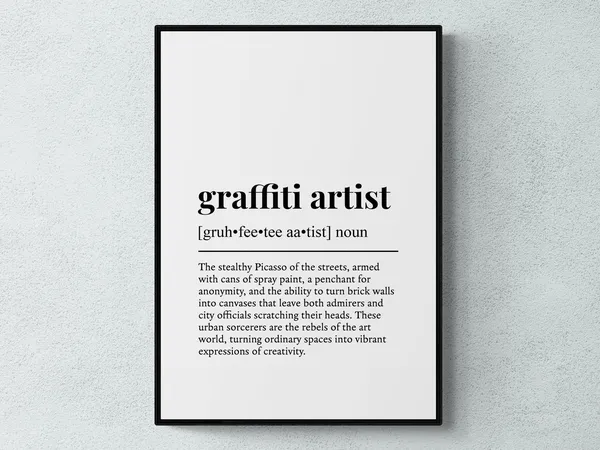 Graffiti Artist Funny Definition Wall Art Print