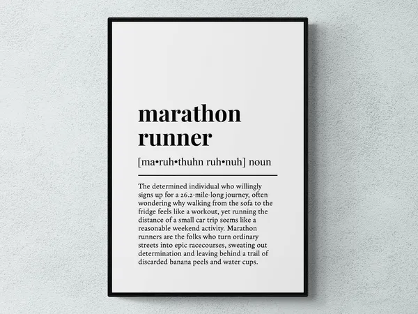 Marathon Runner Funny Definition Art Print