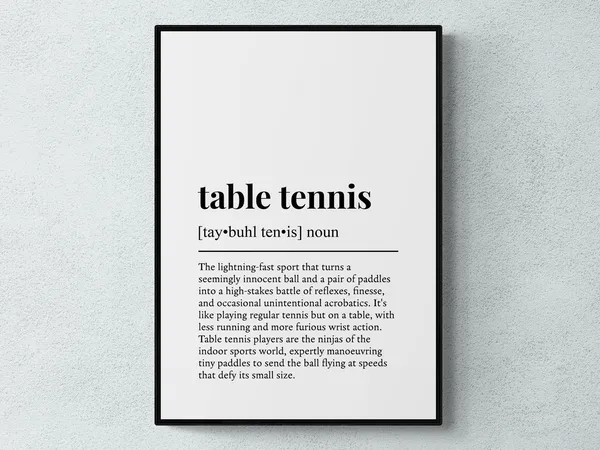 Table Tennis Funny Definition Humor Wall Art Print