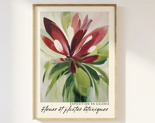 Floral Bouquet Exhibition Art Print, Contemporary Botanical