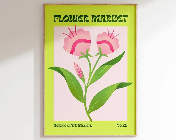 Flower Market Modern Scandinavian Floral Art Print