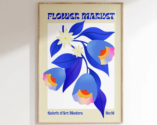 Flower Market Kitchen Typography Art Print
