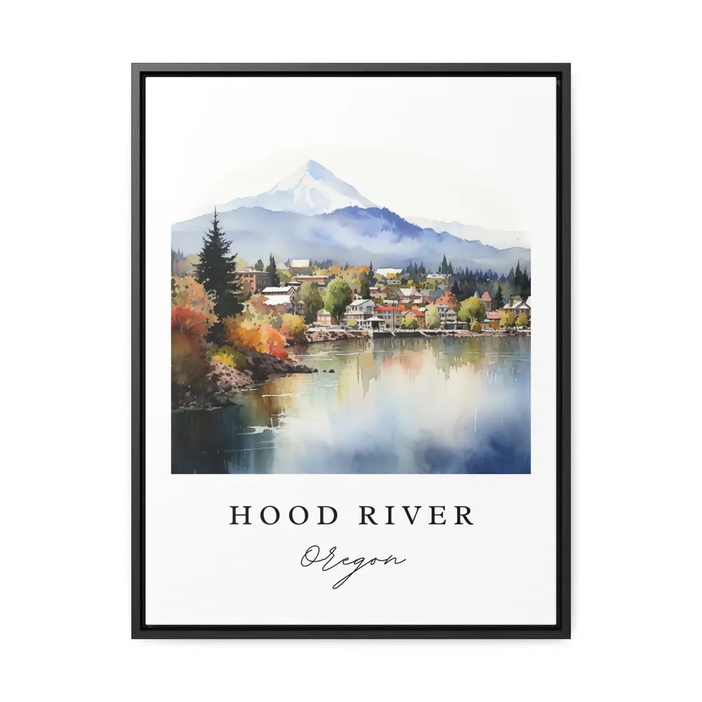 Hood River Oregon Travel Poster, Custom Text Art Print - Image 3