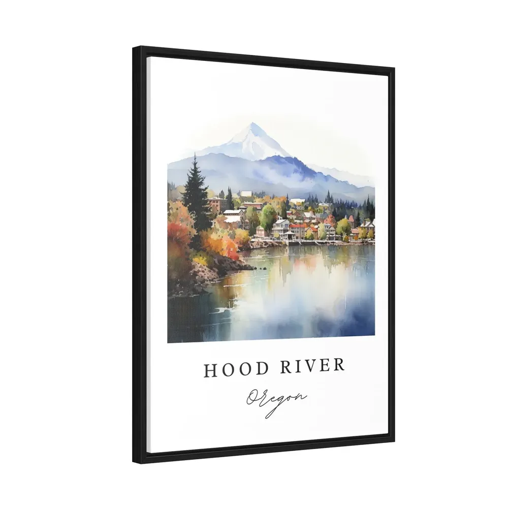 Hood River Oregon Travel Poster, Custom Text Art Print - Image 2