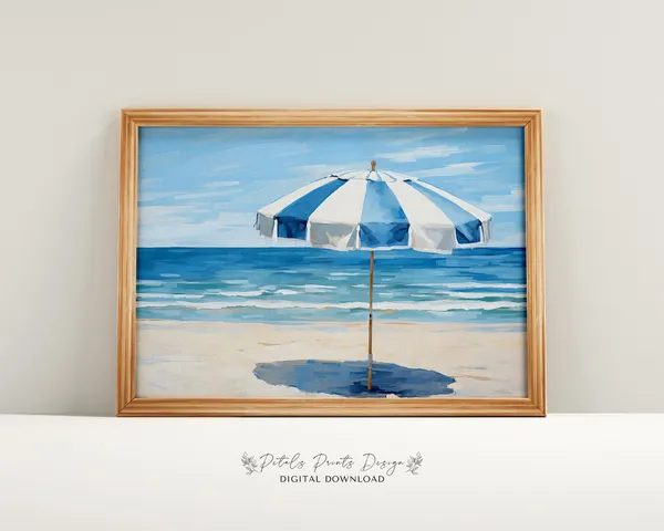 Vintage Beach Abstract Coastal Wall Art Print