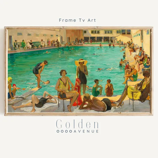 Vintage Summer Pool Day Art Print