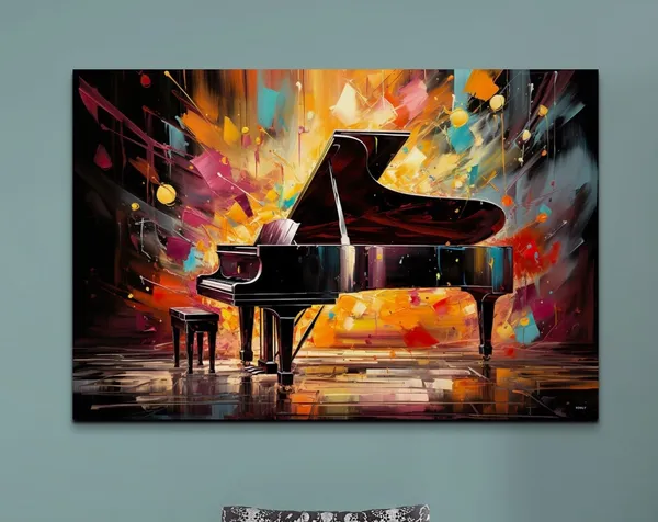 Abstract Piano Art Print, Expressionist Music Art