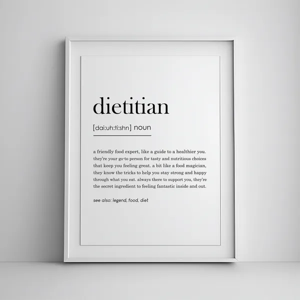 Dietitian Definition Typography Art Print, Gift