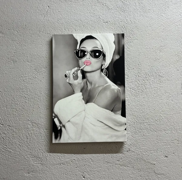 Audrey Pink Lip Fashion Trendy Art Print