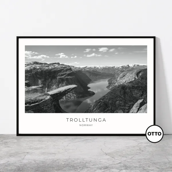 Trolltunga Travel Poster, Ringedalsvatnet Norway