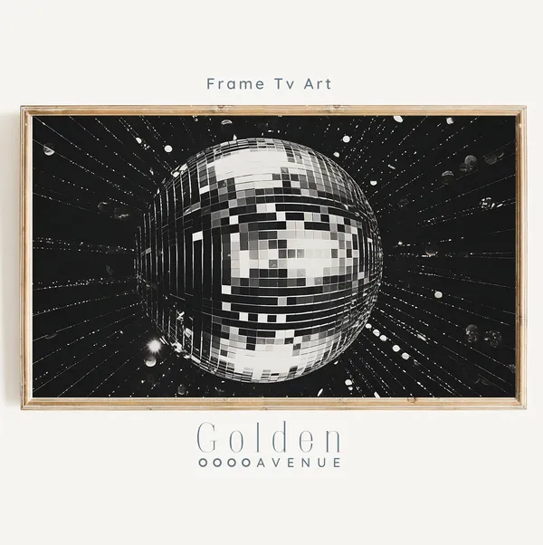 Disco Ball Silver Pop Modern Birthday Poster