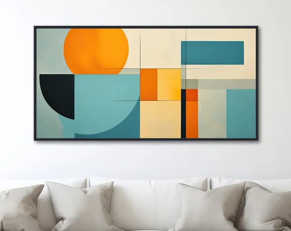Geometric Minimal Abstract Art Print, Mid-Century Modern