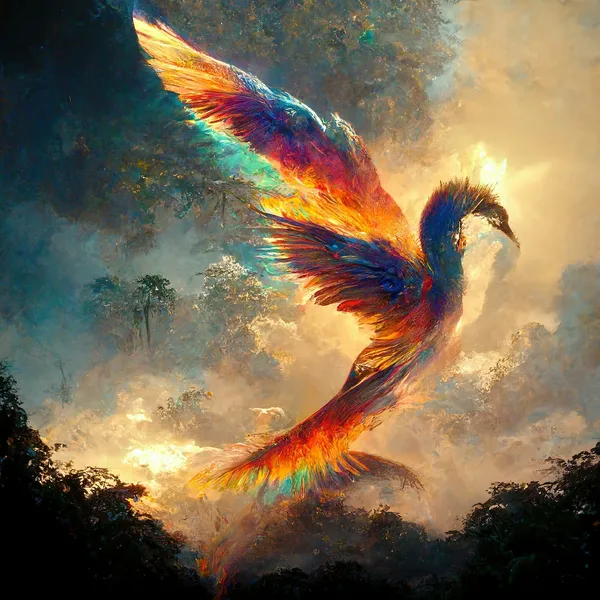 Jungle Phoenix Fantasy Art Poster